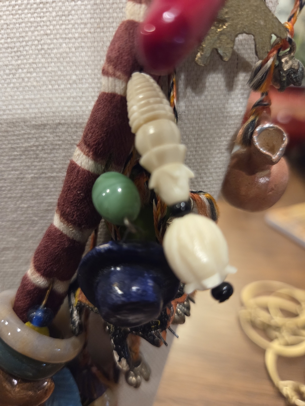 Handcrafted Multicolor Beaded Charm Necklace - Folk Art - Picture 9 of 13